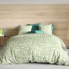 Housse de couette 240x220 Flava green + 2 taies coton 57 fils>Atelier Du Coton Outlet