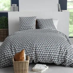 Atelier Du Coton Housse de couette 260x240 GEO + 2 taies coton 57 fils* Housse De Couette