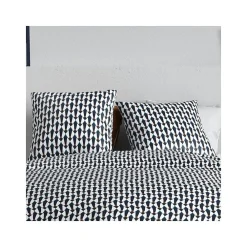 Atelier Du Coton Housse de couette 260x240 GEO + 2 taies coton 57 fils* Housse De Couette