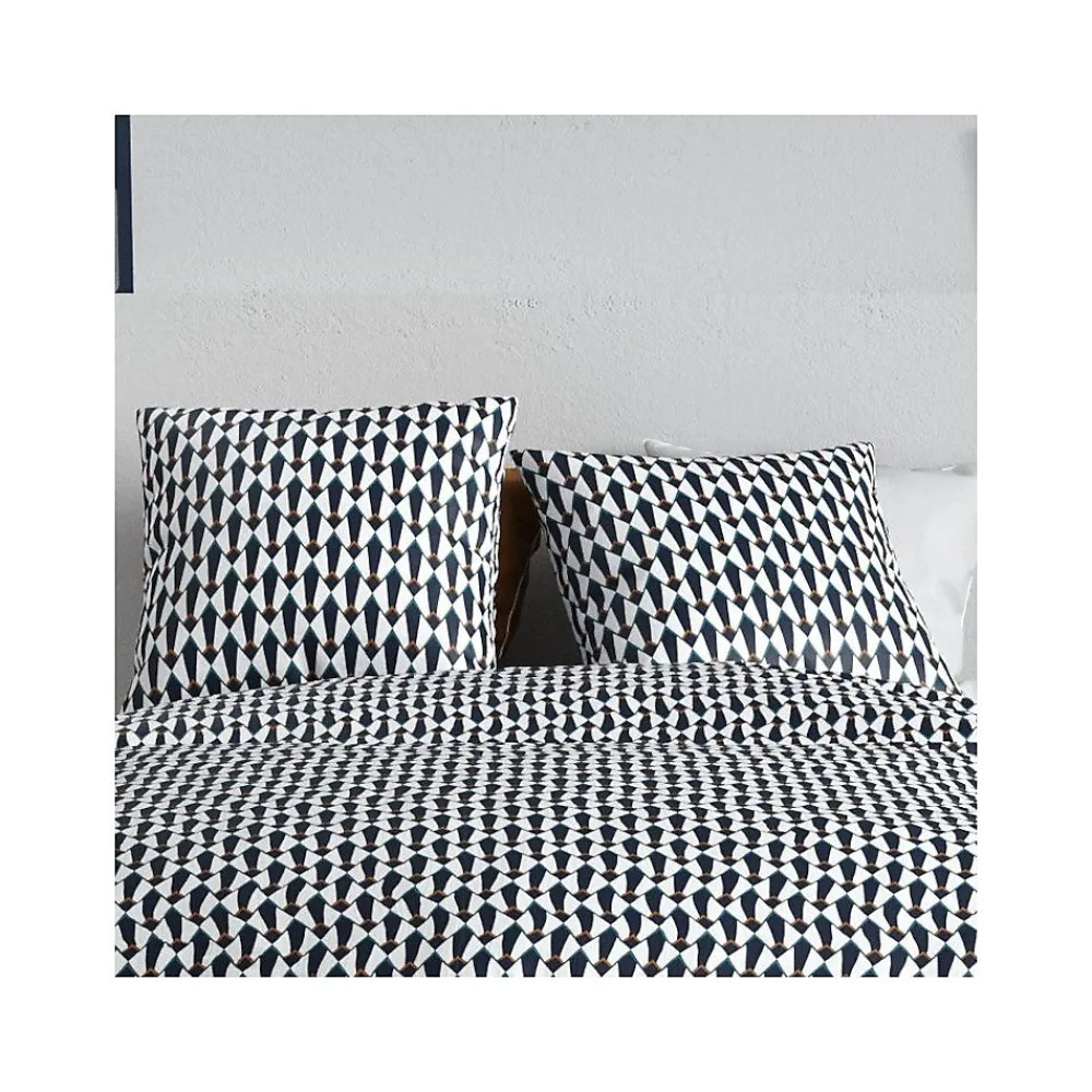 Atelier Du Coton Housse de couette 260x240 GEO + 2 taies coton 57 fils* Housse De Couette