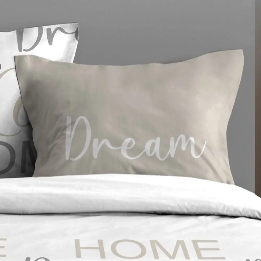 STOF Housse de couette 240x220 HOMELOVE + 2 taies coton 57 fils* Housse De Couette