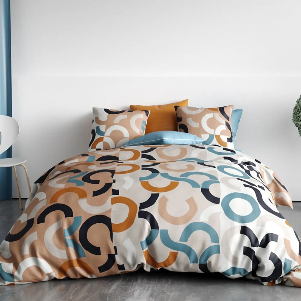 Housse de couette 260x240 IGOR + 2 taies coton 57 fils>Atelier Du Coton Online
