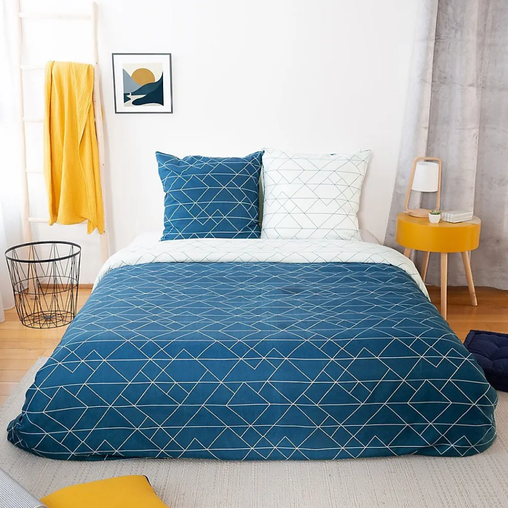 Housse de couette 240x220 List + 2 taies microfibre>Cote Deco Clearance