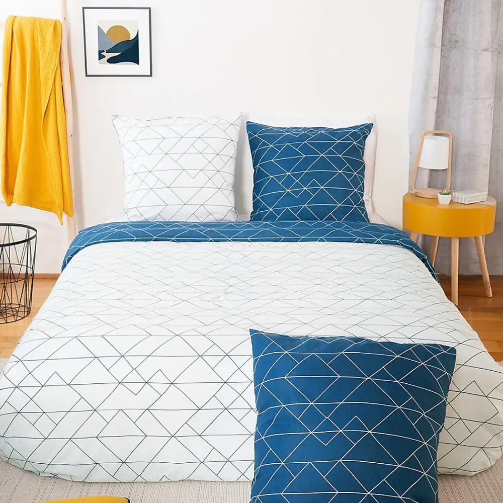Housse de couette 240x220 List + 2 taies microfibre>Cote Deco Clearance