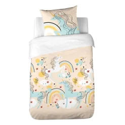 Housse de couette 140x200 Lola + taie polycoton>Cote Deco