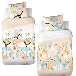 Housse de couette 140x200 Lola + taie polycoton><noscript><img width=