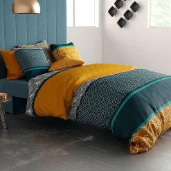 Housse de couette 240x220 Lupin + 2 taies coton 57 fils><noscript><img width=