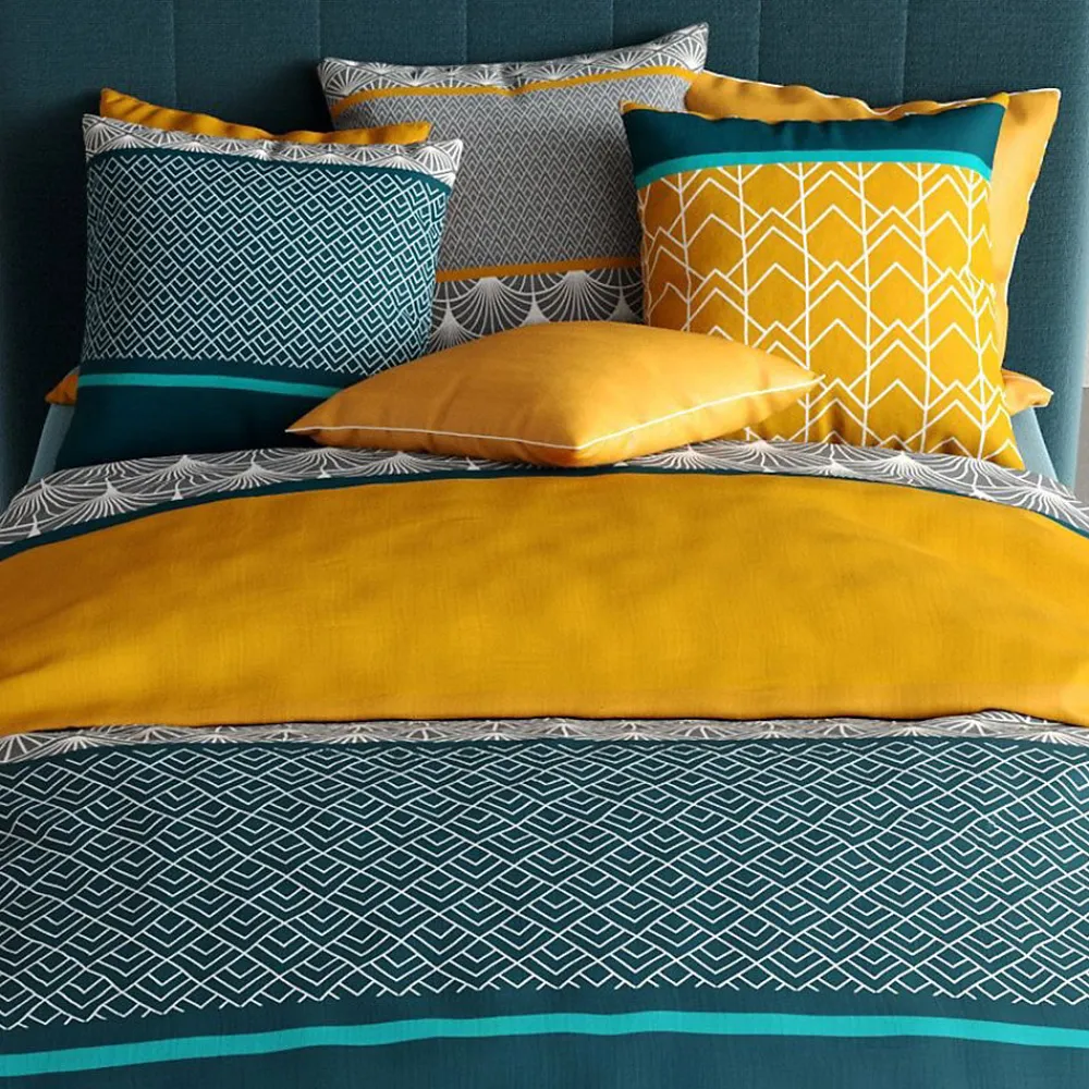 Housse de couette 240x220 Lupin + 2 taies coton 57 fils>Atelier Du Coton Clearance