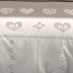 Housse de couette 260x240 MODANE NATUREL + 2 taies coton 57 fils><noscript><img width=