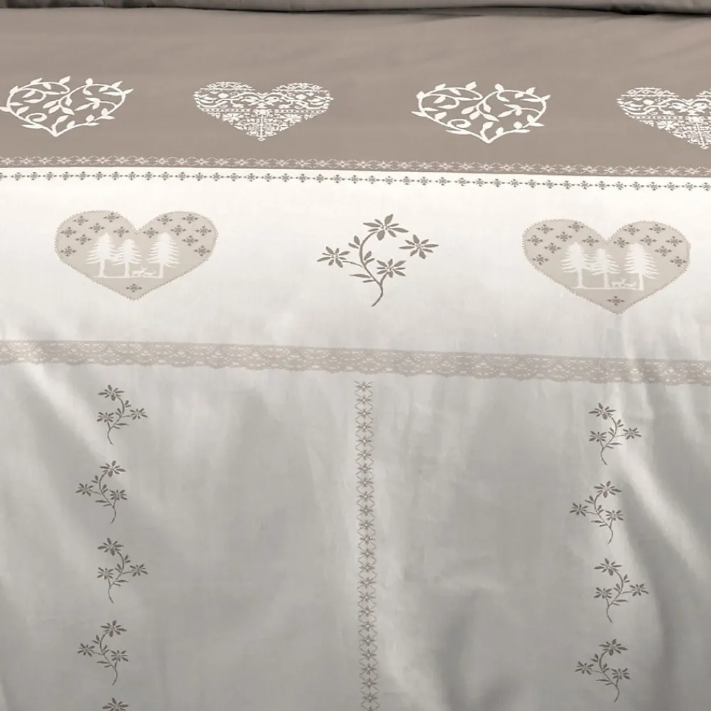 Housse de couette 260x240 MODANE NATUREL + 2 taies coton 57 fils>STOF Outlet