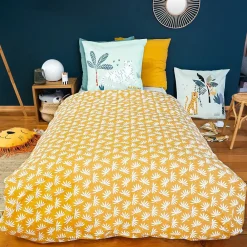Housse de couette 140x200 réversible + 1 taie JUNGLE MANIA>Cote Deco Sale