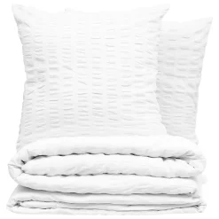 Housse de couette 240x220 Seersuck + 2 taies polycoton>Atmosphera Créateur D'Intérieur Outlet