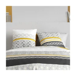 Atelier Du Coton Housse de couette 260x240 SPIRA + 2 taies coton 57 fils* Housse De Couette