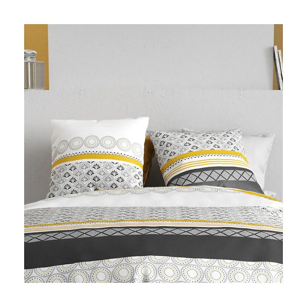 Atelier Du Coton Housse de couette 260x240 SPIRA + 2 taies coton 57 fils* Housse De Couette