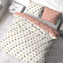 Cote Deco Housse de couette 260x240 TERRAMEA + 2 taies 100% coton adouci 57 fils/cm2* Housse De Couette