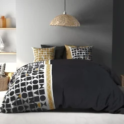 Housse de couette 240x220 Union + 2 taies coton 57 fils>Atelier Du Coton Online