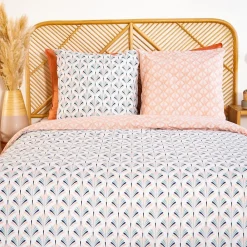 Cote Deco Housse de couette 200x200 VOLEA + 2 taies 100% coton adouci 57 fils/cm2* Housse De Couette