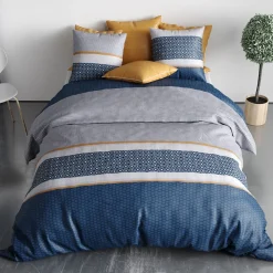 Atelier Du Coton Housse de couette 260x240 ZANTE + 2 taies coton 57 fils* Housse De Couette