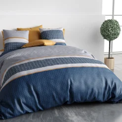 Atelier Du Coton Housse de couette 260x240 ZANTE + 2 taies coton 57 fils* Housse De Couette