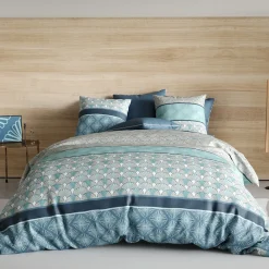Atelier Du Coton Housse de couette 240x220 ZIRCON + 2 taies coton 57 fils* Housse De Couette