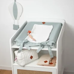 Sevira Kids Housse de matelas à langer en Lin Lavé* Drap Housse|Drap Housse