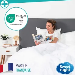 Housse intégrale matelas - Anti-Punaise de lit - Fermeture à glissière - Sans traitement chimique - Ep. jusqu'à 30 cm><noscript><img width=