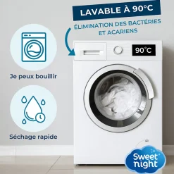 Housse intégrale matelas imperméable - Anti-Punaise de lit et Anti-acariens - Sans traitement chimique - Ep. jusqu'à 12 cm><noscript><img width=