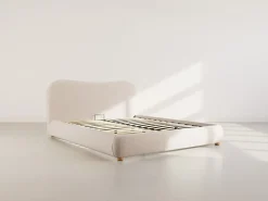Best Mobilier Hugo - lit coffre - 160x200 cm - en velours texturé -* Lit Coffre