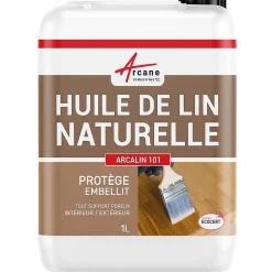 Huile de lin naturelle pour bois intérieur, extérieur, terrasse, parquet, - 1 L ->Arcane Industries Discount