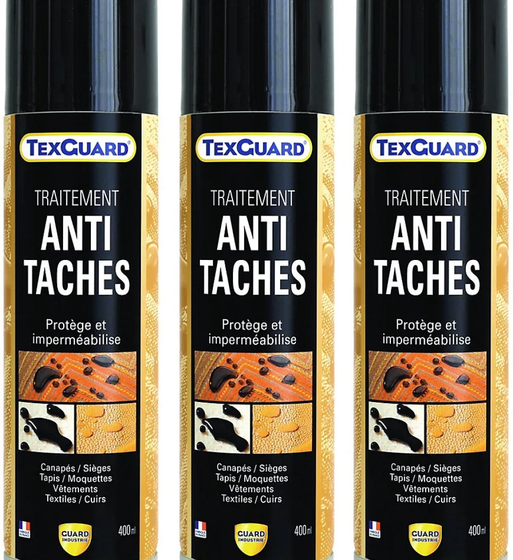 Imperméabilisant Tissu et Cuir Antitache TEXGUARD 3 Aérosols Velours Hydrofuge Incolore et Invisible Canapé Tapis Rideau Moquette>Guard Industrie Hot