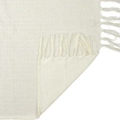 The Home Deco Factory Jeté de canapé en coton gaufré 170x250 cm Ivoire* Boutis, Couvre-Lit, Édredon