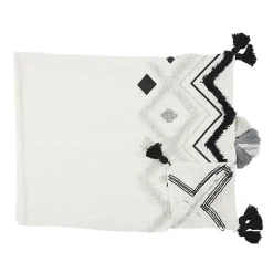 The Home Deco Factory Jeté de canapé ethnique tufté noir 130x150 cm* Boutis, Couvre-Lit, Édredon