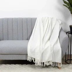 Jeté de canapé gaufré en coton 130x160 cm>The Home Deco Factory Outlet