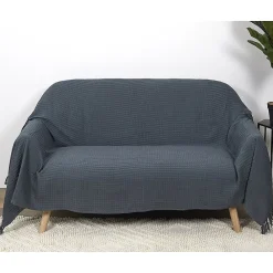 Jeté de canapé gaufré 170x250 cm anthracite><noscript><img width=