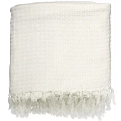 Jeté de canapé gaufré 170x250 cm ivoire><noscript><img width=