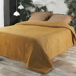 Linder Jeté de lit à petits pompons (230x250 cm - Cuivre)* Boutis, Couvre-Lit, Édredon