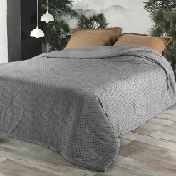 Jeté de lit à petits pompons (180x240 cm - Gris clair)>Linder Hot