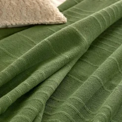 Jeté de lit Anjali 220x160 vert kaki en coton - Atmosphera><noscript><img width=