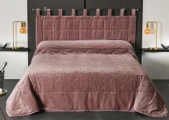 Linder Jeté de lit aspect velours (180x240 cm - Rose Clair)* Boutis, Couvre-Lit, Édredon