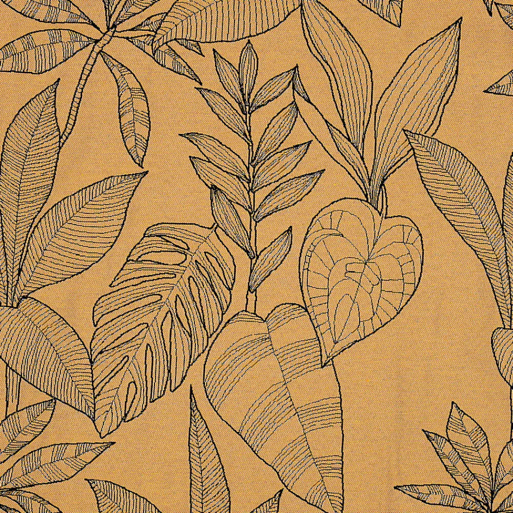 Jeté de lit aux feuilles stylisées (240x260 cm - Cuivre)>Linder Best