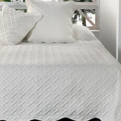 Linder Jeté de lit aux formes géométriques surpiquées (180x240 cm - Ecru)* Boutis, Couvre-Lit, Édredon