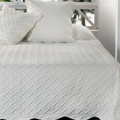 Jeté de lit aux formes géométriques surpiquées (230x250 cm - Ecru)>Linder Discount