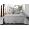 Jeté de lit aux formes géométriques surpiquées (180x240 cm - Gris clair)>Linder