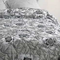Jeté de lit aux impressions florales (240x260 cm - Gris Perle)>Linder Discount
