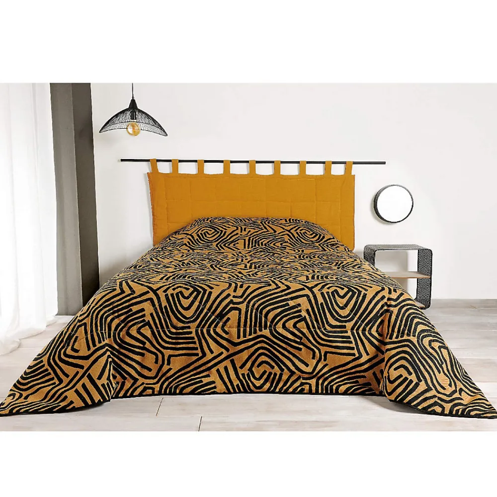 Jeté de lit avec des impressions ethniques (240x260 cm - Orange)>Linder Outlet