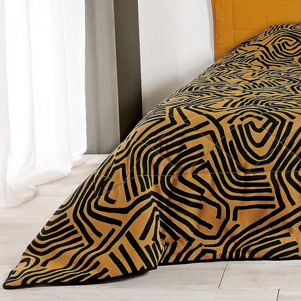 Jeté de lit avec des impressions ethniques (240x260 cm - Orange)>Linder Outlet