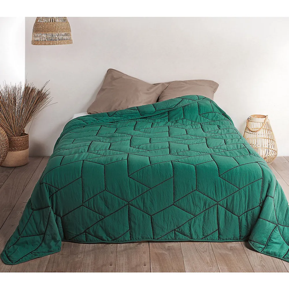 Jeté de lit Calisson (250x260 cm - Vert emeraude)>Linder Online