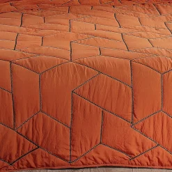 Linder Jeté de lit Calisson (150x200 cm - Rouge Orangé)* Boutis, Couvre-Lit, Édredon