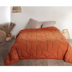 Linder Jeté de lit Calisson (150x200 cm - Rouge Orangé)* Boutis, Couvre-Lit, Édredon