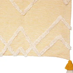 Atmosphera Créateur D'Intérieur Jeté de lit "Carmen" - jaune ocre - coton tufté 130x180 cm - Atmosphera* Boutis, Couvre-Lit, Édredon